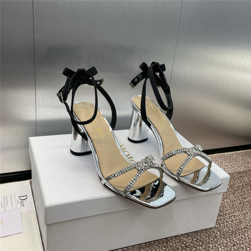 Dior Sunset Heeled Sandals Silver