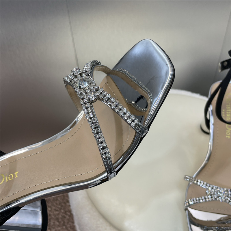Dior Sunset Heeled Sandals Silver