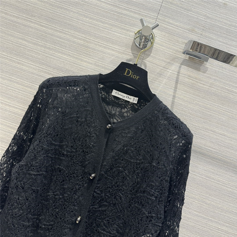 D10r lace knit cardigan in black