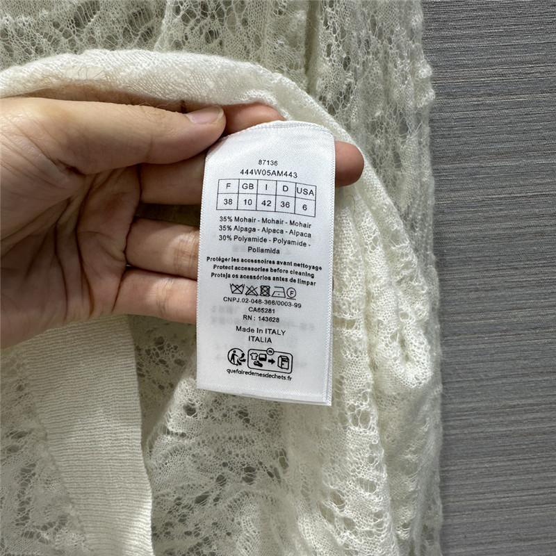 D10r lace knit cardigan in off-white