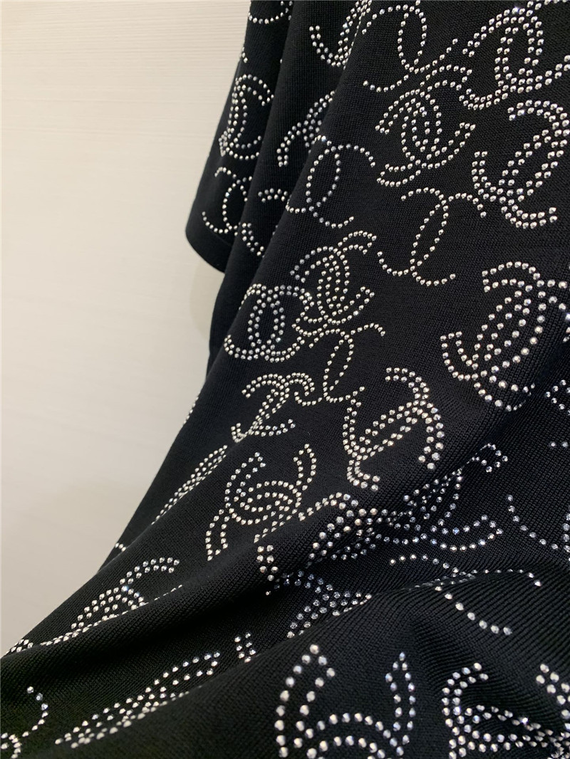 Chanel bright diamond knitted short-sleeved replicas clothes