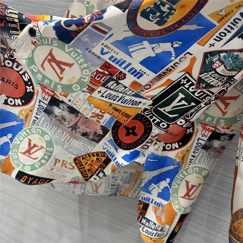 l0vis Vvtt0n lv printed silk shirt replica designer clothes