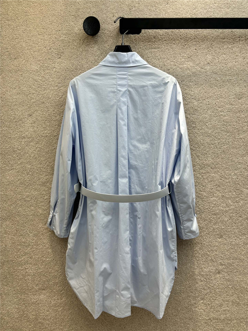 M1um1u letter embroidered long sleeve shirt dress replica clothes