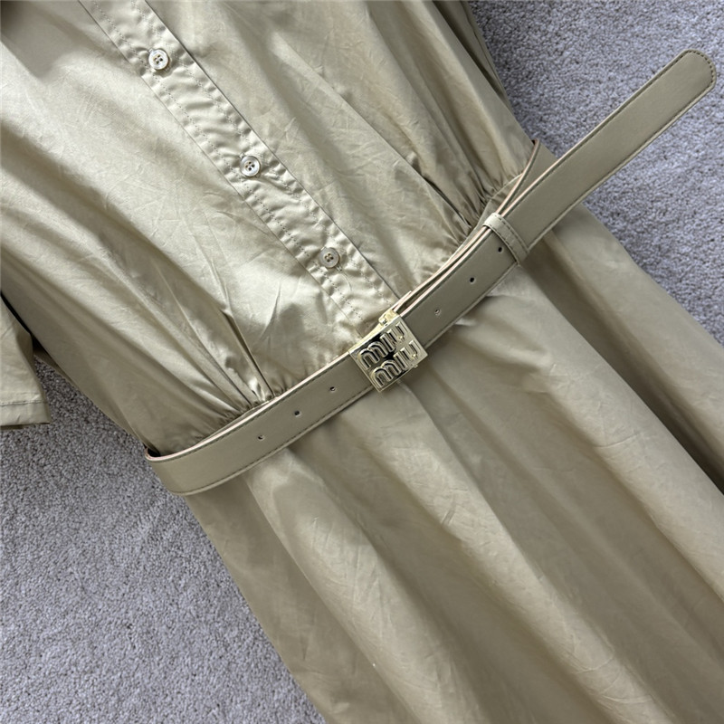 M1um1u letter embroidered short sleeve dress replica clothing