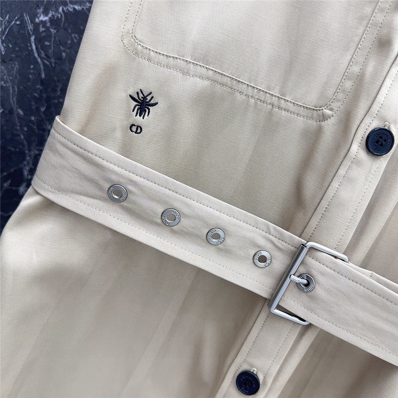 D10r small stand collar khaki long dress replica designer clothes