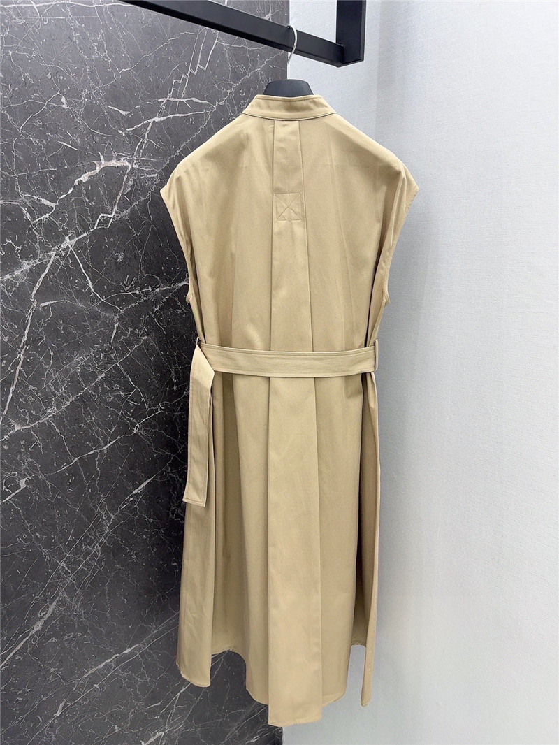 D10r small stand collar khaki long dress replica designer clothes