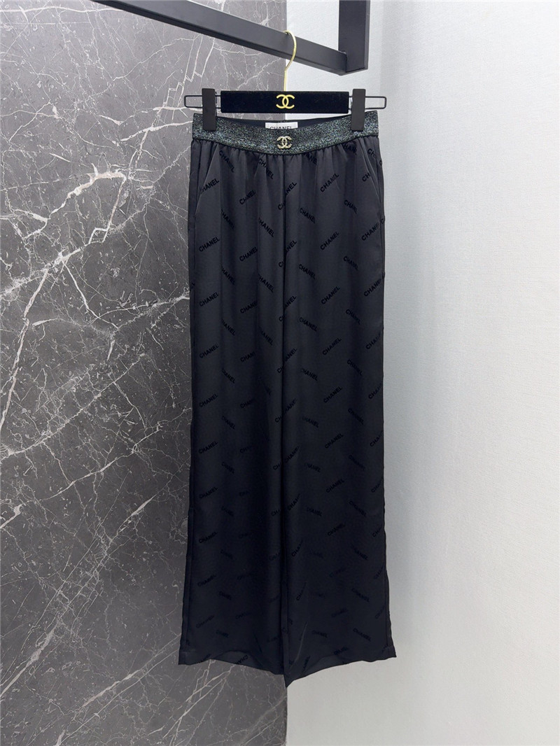 Chanel elastic waist straight pants cheap replica designer clothes