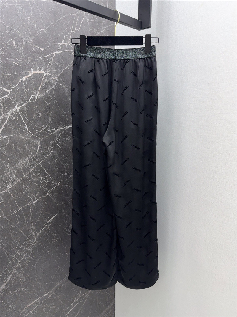 Chanel elastic waist straight pants cheap replica designer clothes