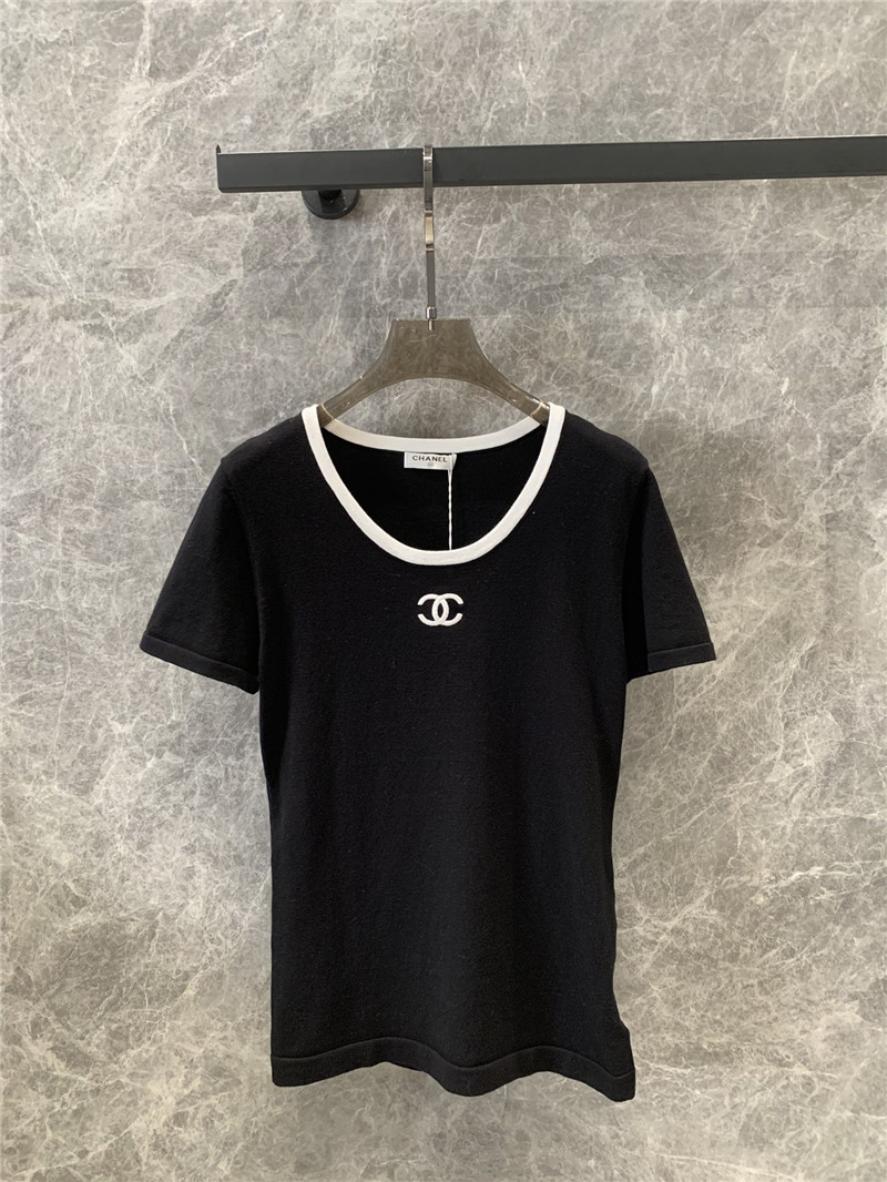 Chanel knitted short sleeve top replica clothing