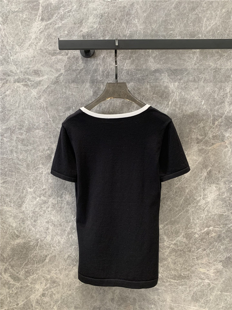 Ch**el knitted short sleeve top replica clothing