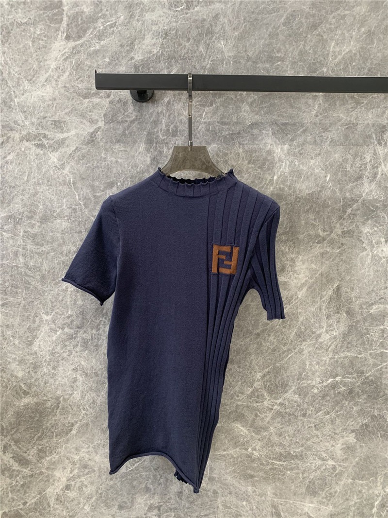 fendi irregular knitted short-sleeved top replica clothes