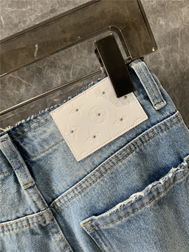 l0vis Vvtt0n lv ripped denim trousers replica clothing