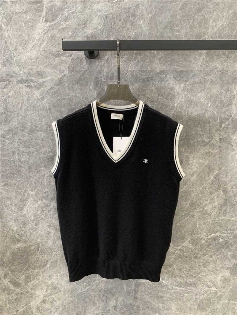 celine V-neck knitted vest cheap replica designer clothes