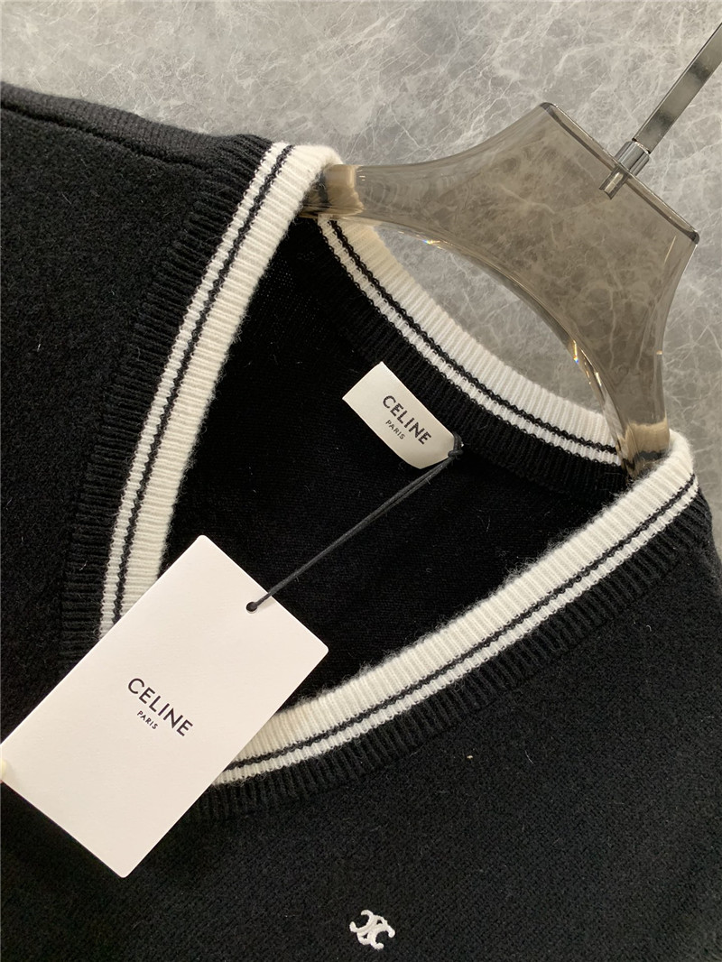 Ce1i*e v-neck knitted vest cheap replica designer clothes