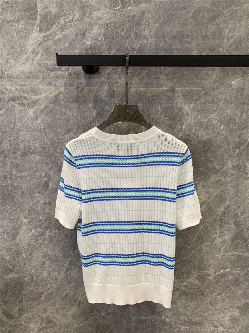 Ch**el short sleeve knitted top designer replica clothes