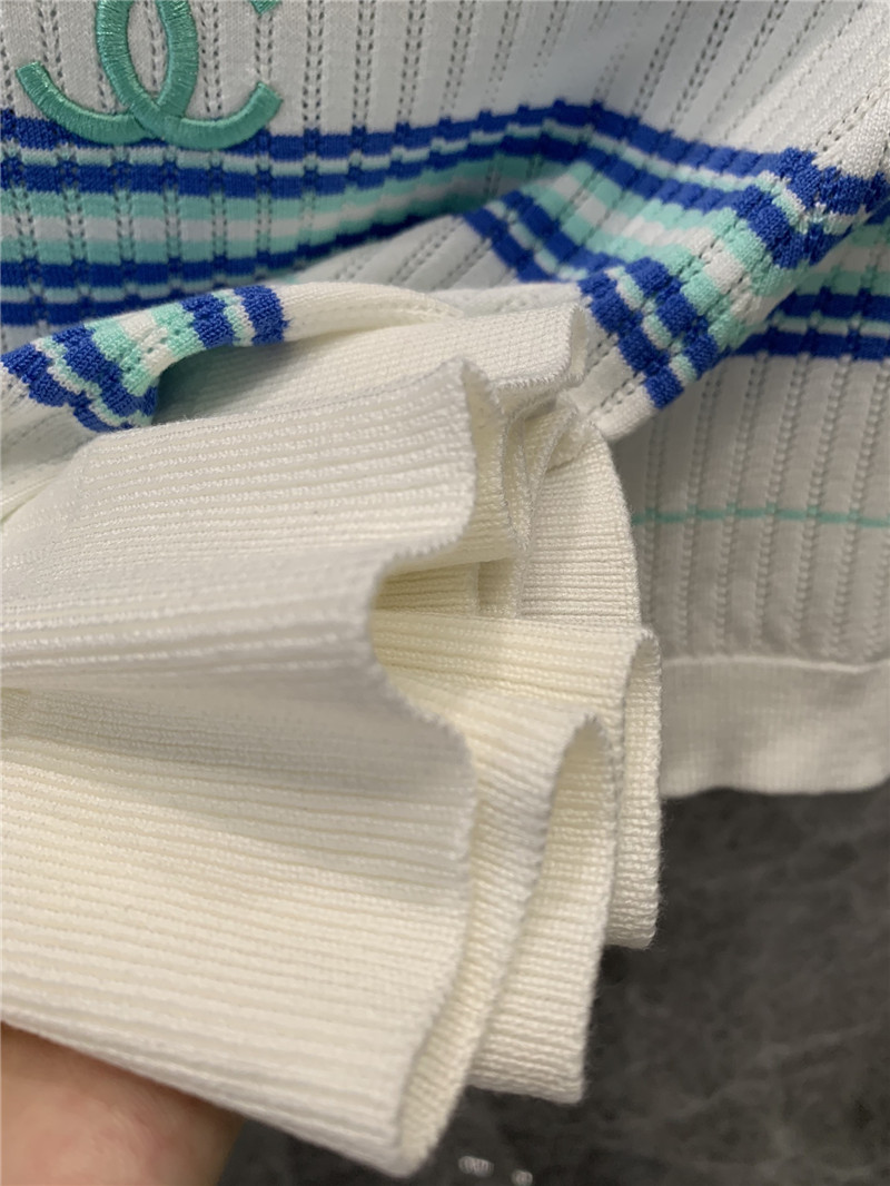 Ch**el short sleeve knitted top designer replica clothes