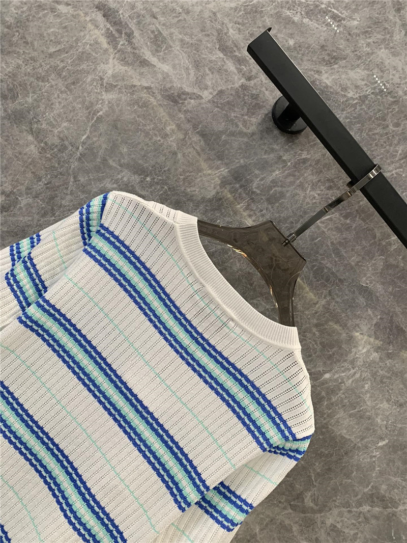 Ch**el short sleeve knitted top designer replica clothes