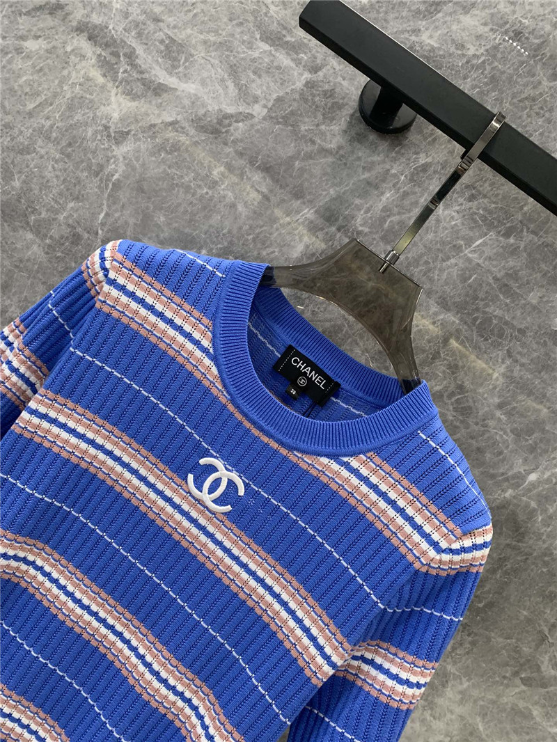 Ch**el short sleeve knitted top designer replica clothes