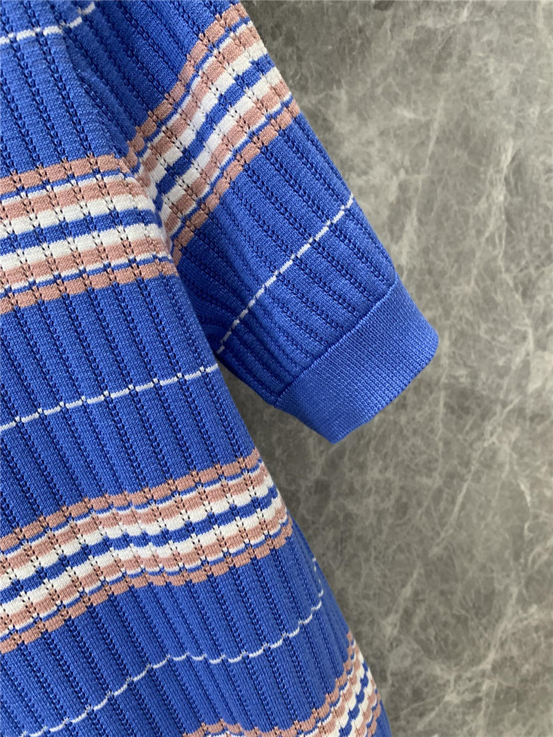 Ch**el short sleeve knitted top designer replica clothes