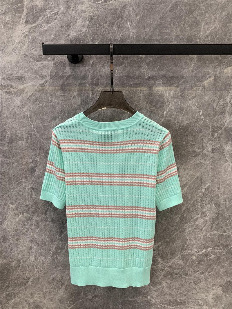 Ch**el short sleeve knitted top designer replica clothes