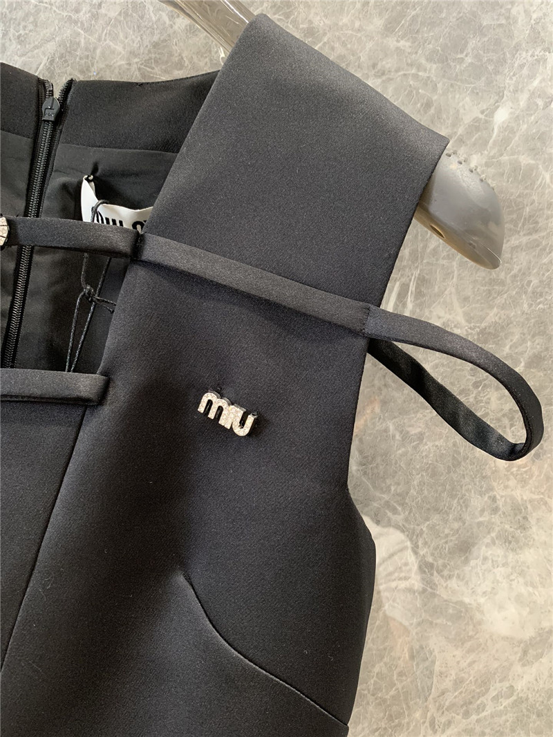 M1um1u black bow a-line vest dress replica clothes