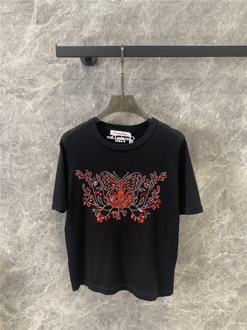 dior knitted short sleeve top replica designer clothes