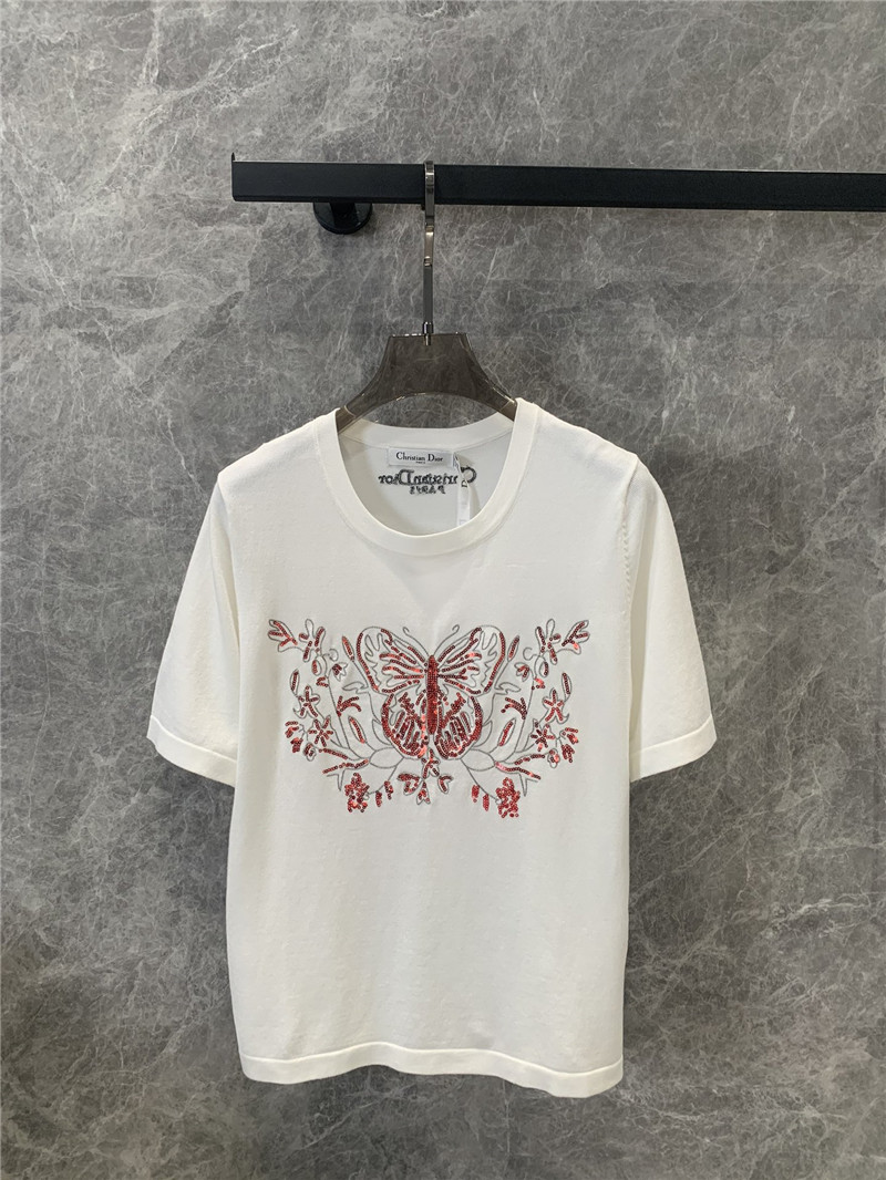 dior knitted short sleeve top replica designer clothes