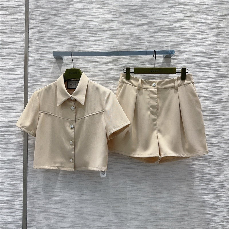 Gvc*1 lapel top + shorts set replica clothes