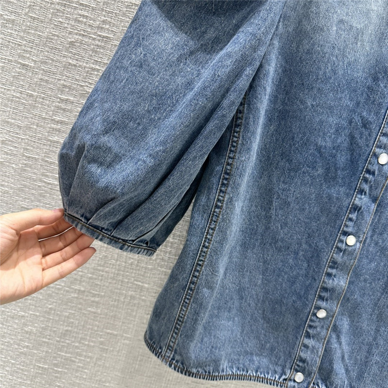 Chloé three-quarter sleeve denim shirt replica clothes
