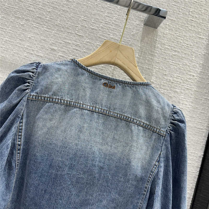Chloé three-quarter sleeve denim shirt replica clothes