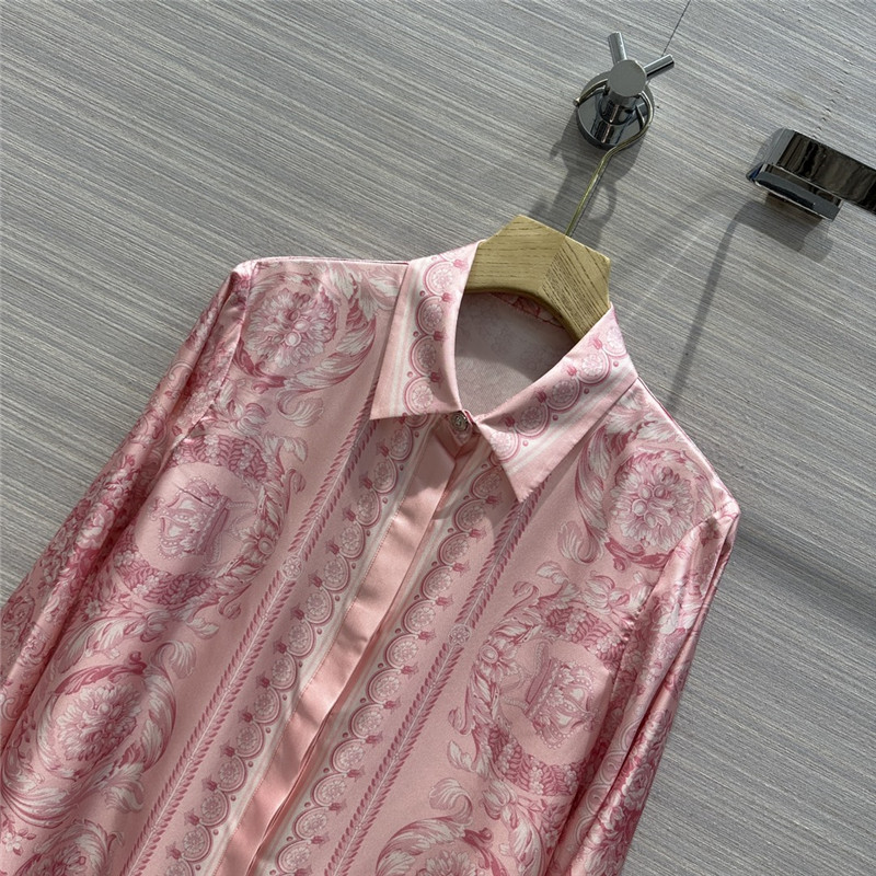 Versace color positioned printed silk shirt replica d&g clothing