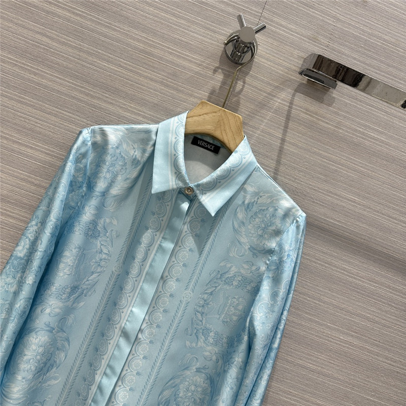 Versace color positioned printed silk shirt replica d&g clothing