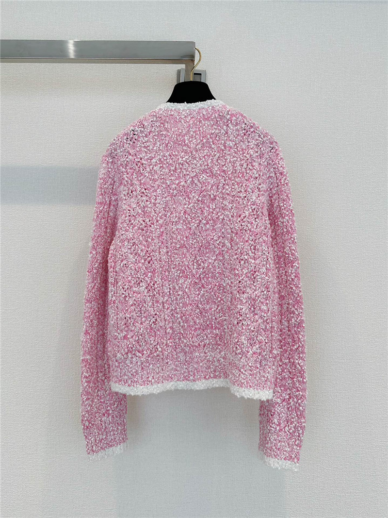 Chanel Color Block Twist Cardigan Pink