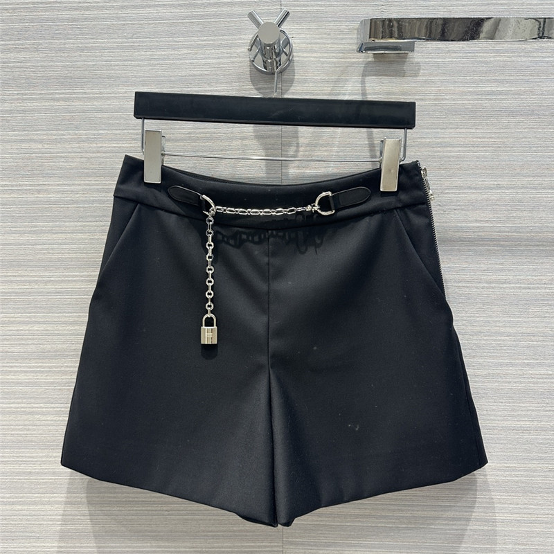 Hermes metal chain straight shorts replica clothing