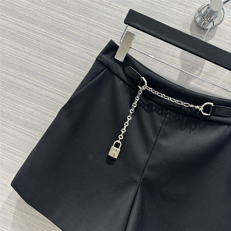 Hermes metal chain straight shorts replica clothing