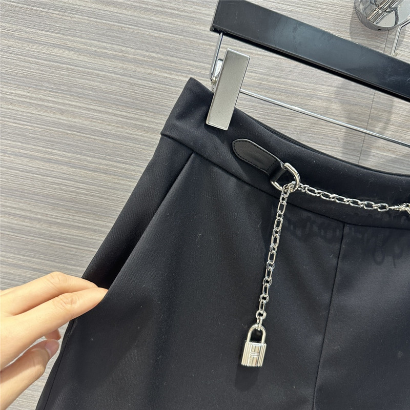 Hermes metal chain straight shorts replica clothing