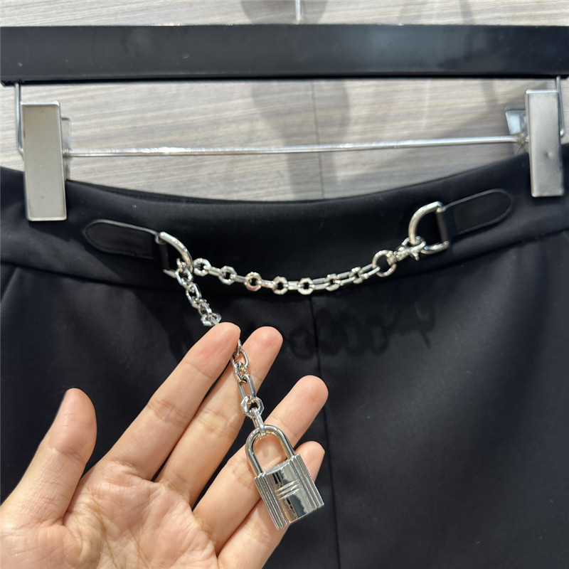 Hermes metal chain straight shorts replica clothing