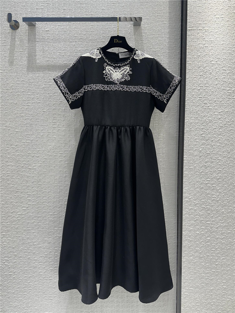 dior butterfly disc flower embroidery dress replica clothes