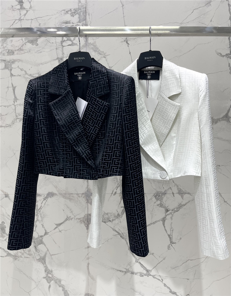 Balmain acetate jacquard small suit replica designer clothes