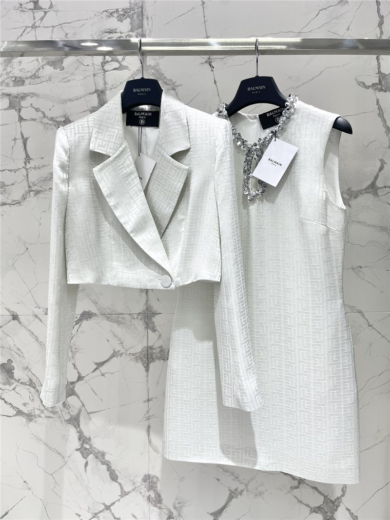 Balmain acetate jacquard small suit replica designer clothes
