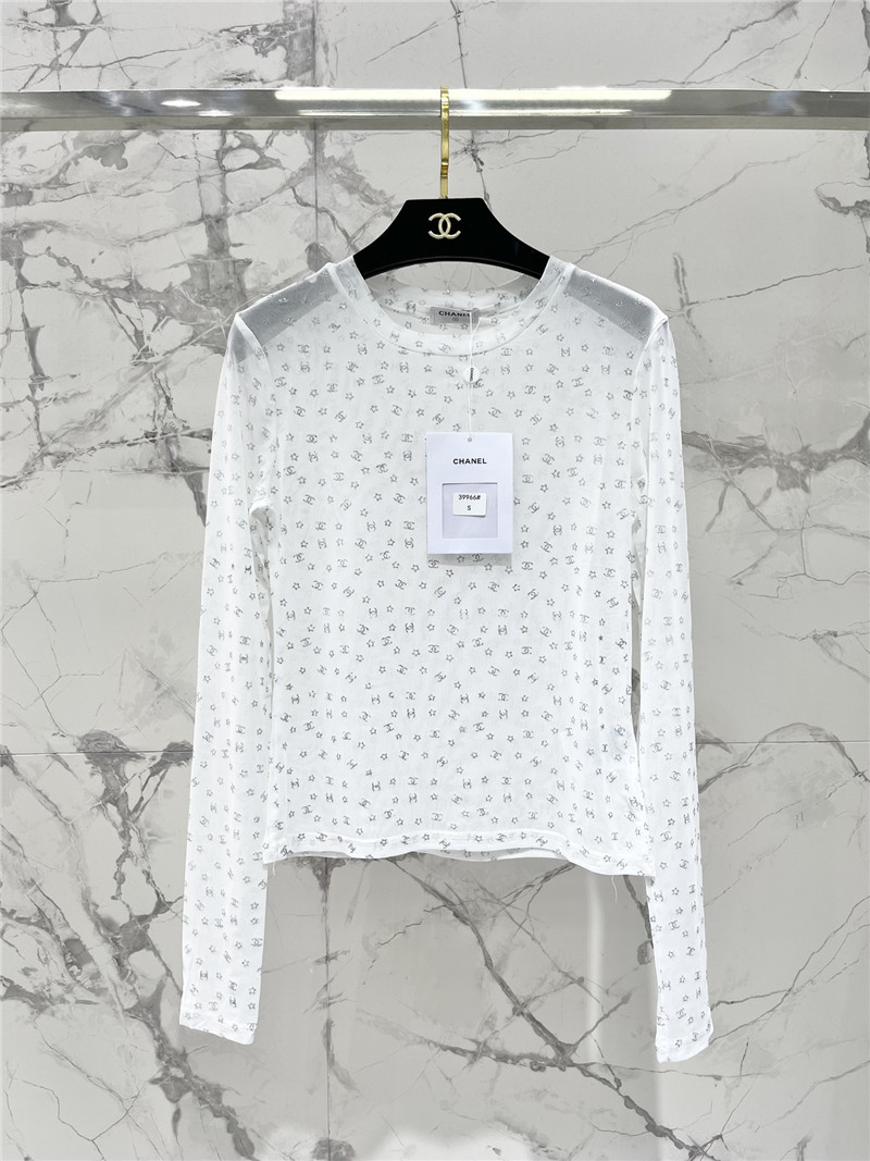 Chanel xiaoxiang letter mesh top replica designer clothes