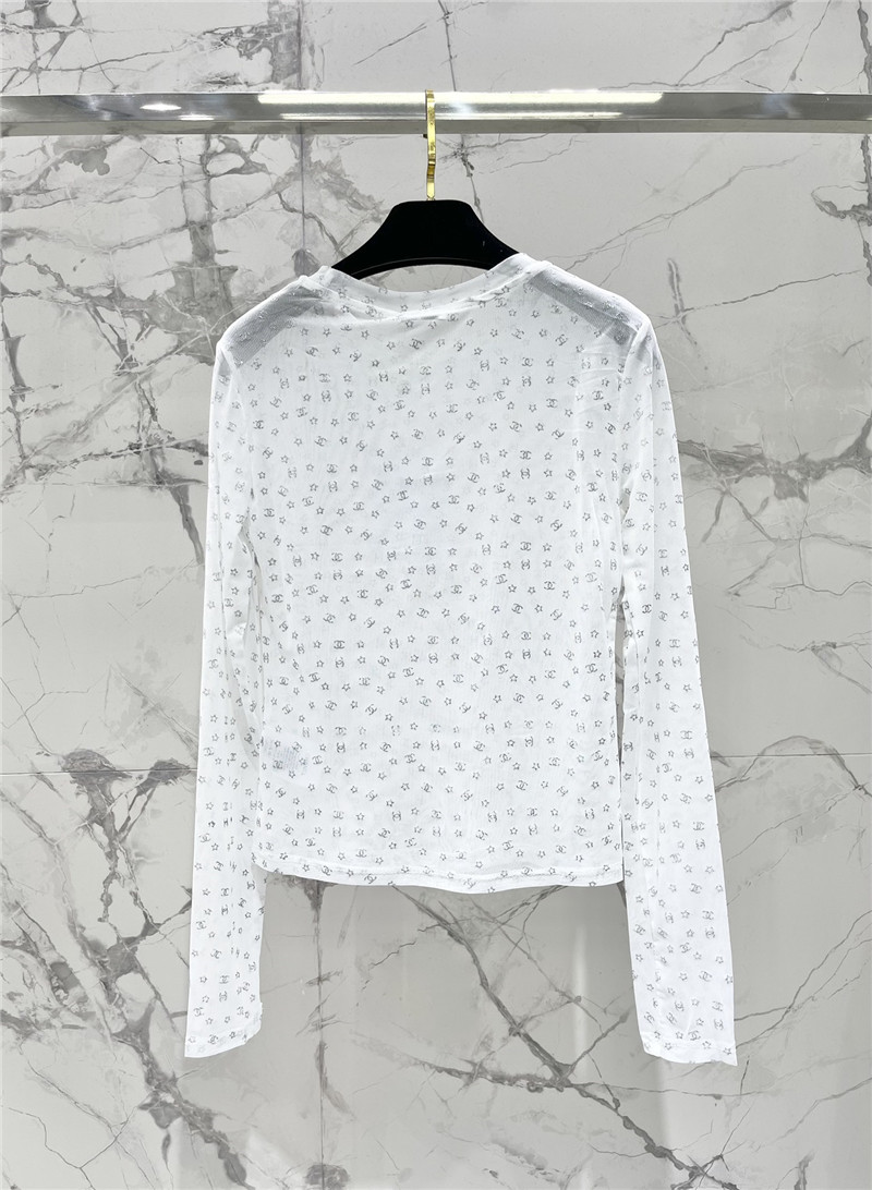 Ch**el xiaoxiang letter mesh top replica designer clothes