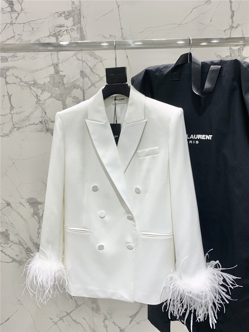 YSL ostrich feather silhouette suit replica d&g clothing