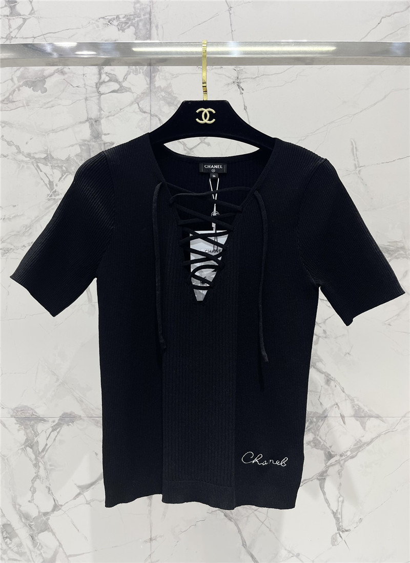 Chanel three-dimensional cut knitted short-sleeved replica clothes