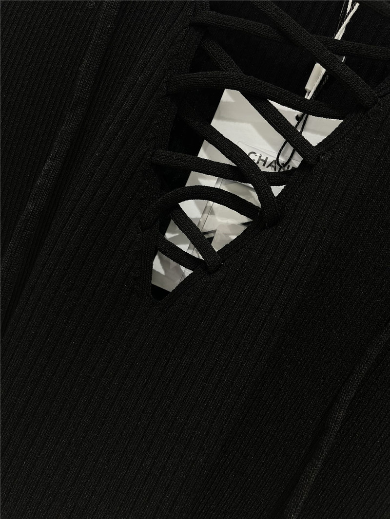 Ch**el three-dimensional cut knitted short-sleeved replica clothes