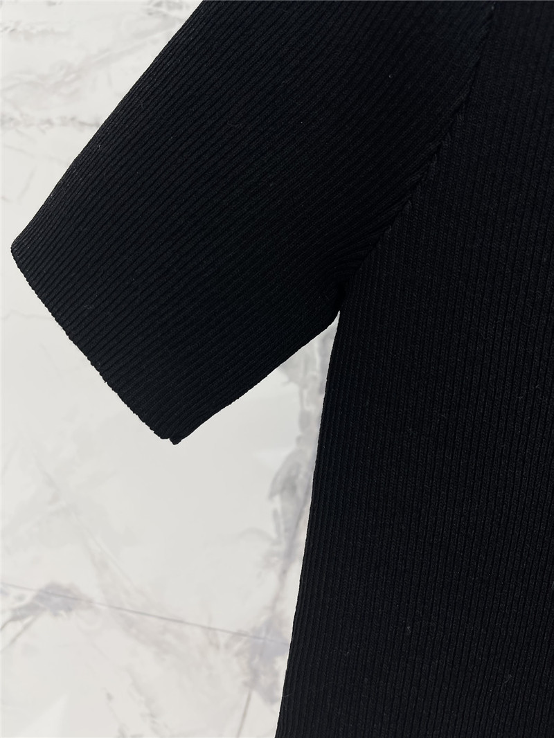 Ch**el three-dimensional cut knitted short-sleeved replica clothes