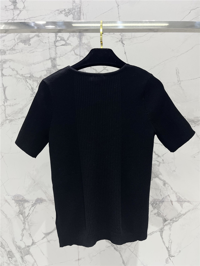 Ch**el three-dimensional cut knitted short-sleeved replica clothes