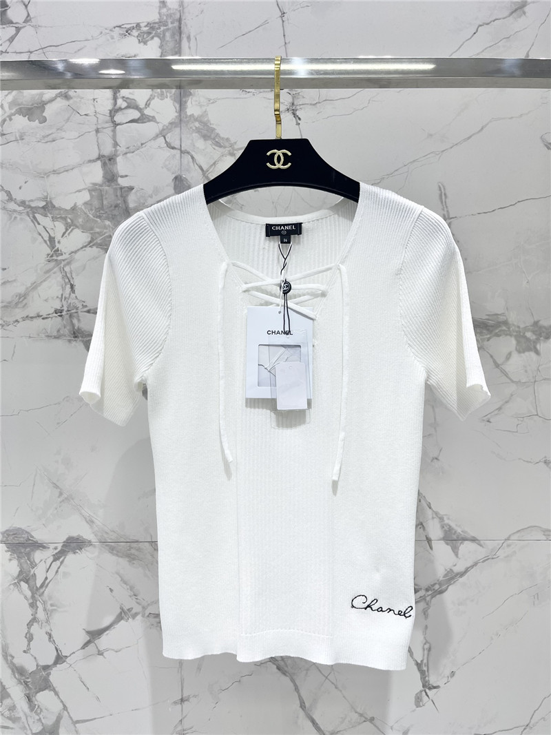 Chanel three-dimensional cut knitted short-sleeved replica clothes