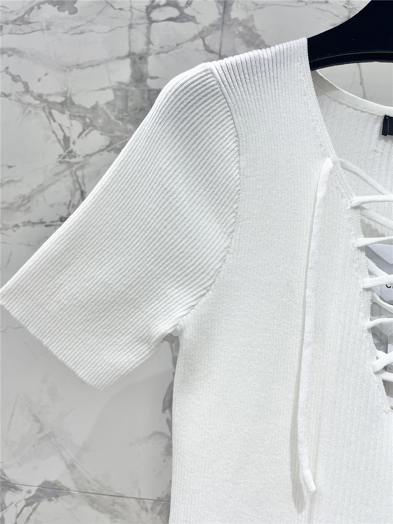 Ch**el three-dimensional cut knitted short-sleeved replica clothes