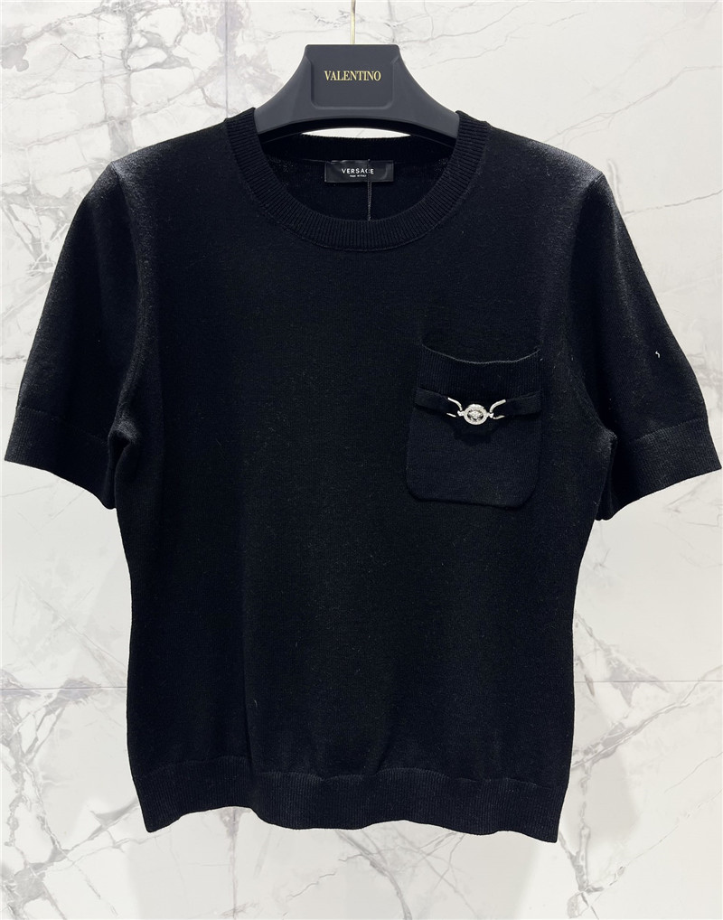 Versace Medusa Plaque Knitted Top black